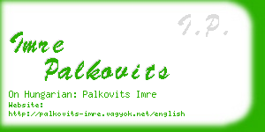 imre palkovits business card